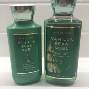 Bath & Body Works Vanilla Bean Noel Body Lotion and Wash Set - Green